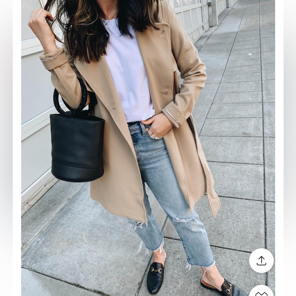 Abercrombie Tan Drapey Trench Coat